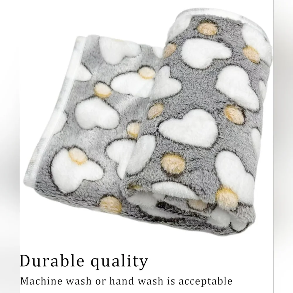 3 Blankets Super Soft Fluffy Premium Fleece Pet Blanket Flannel Paw Printed Thro